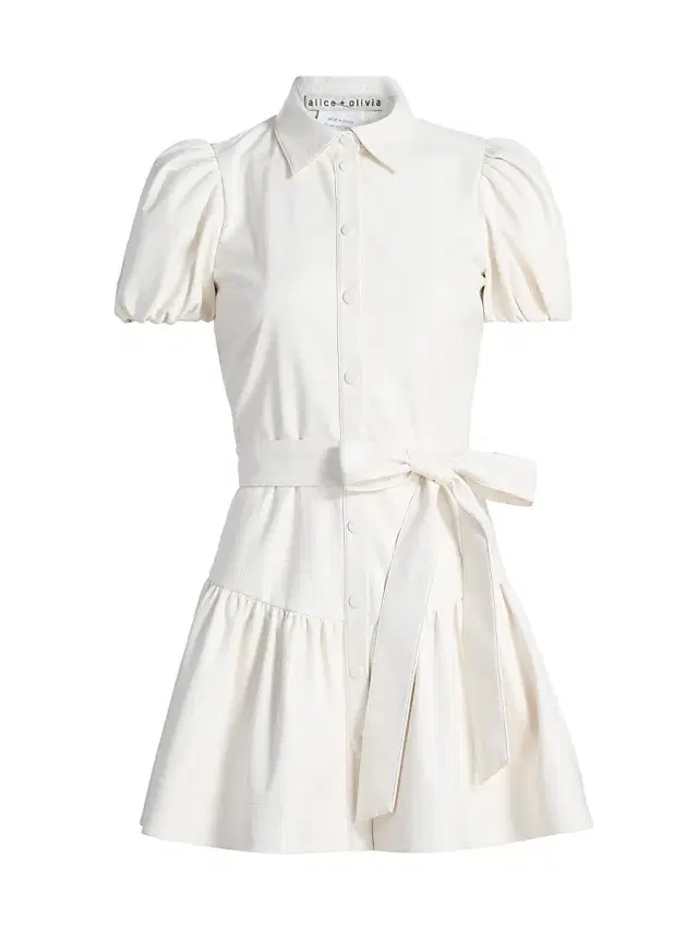 ALICE + OLIVIA Women's Henrietta Belted Faux-Leather Minidress - Off White