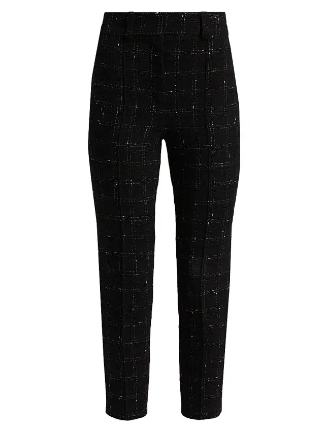 Generation Love Women's Tula Windowpane Tweed Crop Pants - Black White