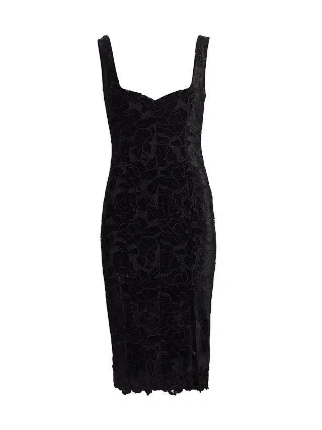 Generation Love Women's Glinda Velvet Lace Knee-Length Dress - Black