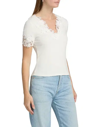 Generation Love Women's Shiloh 3D Lace Combo Top - White | Thumbnail 4