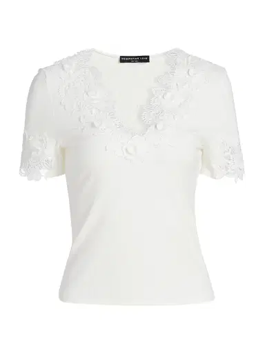 Generation Love Women's Shiloh 3D Lace Combo Top - White | Thumbnail 1
