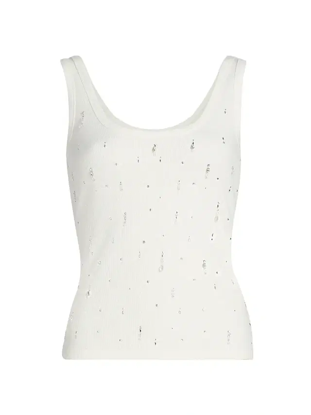 Generation Love Women's Evita Embellished Jersey Tank - White
