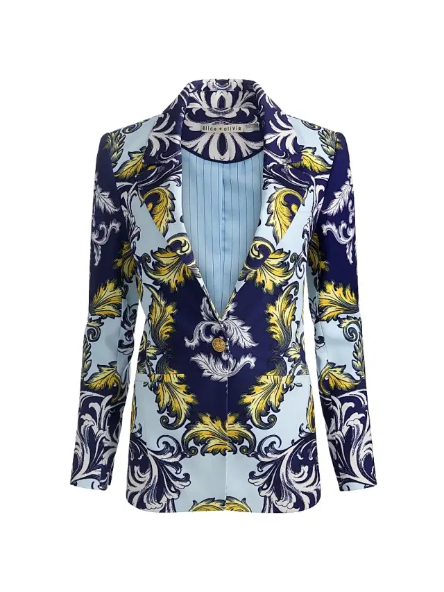 ALICE + OLIVIA Women's Hope Printed Fitted Blazer - Antique Scroll