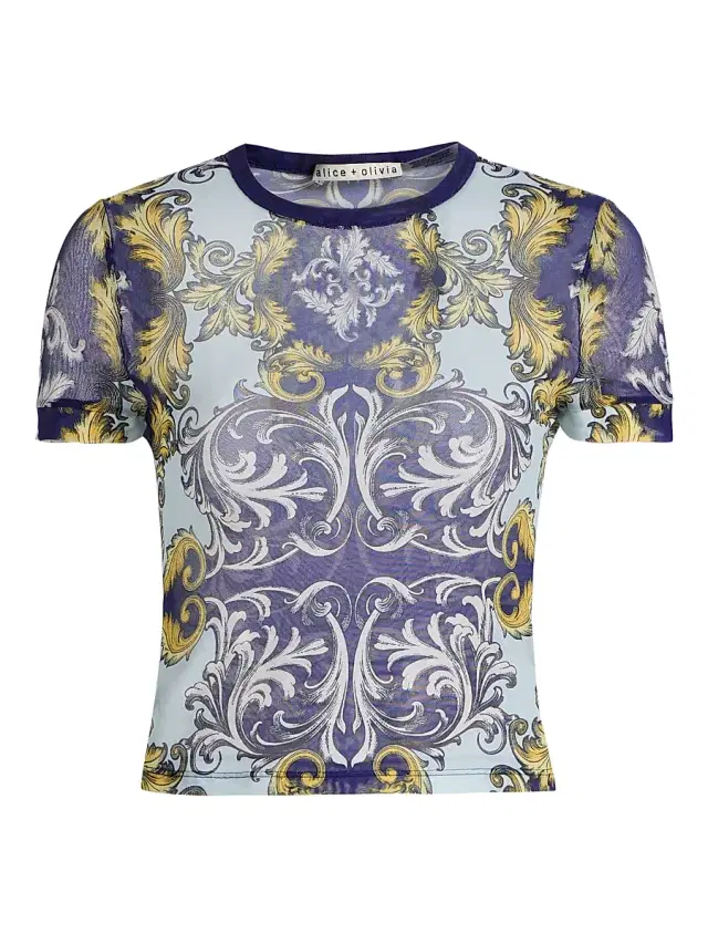 ALICE + OLIVIA Women's Tess Antique Scroll Print T-Shirt - Antique Scroll
