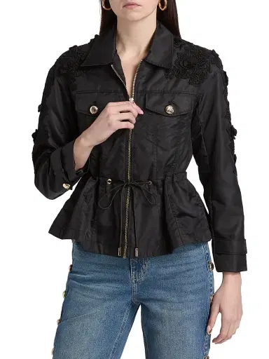 Generation Love Women's Janice Lace-Appliqued Utility Jacket | Thumbnail 3 Generation Love Women's Janice Lace-Appliqued Utility Jacket | Thumbnail 3