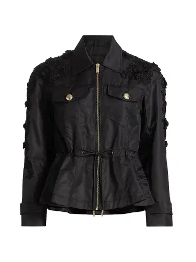Generation Love Women's Janice Lace-Appliqued Utility Jacket | Thumbnail 1 Generation Love Women's Janice Lace-Appliqued Utility Jacket | Thumbnail 1