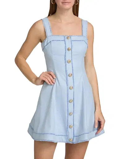 Generation Love Women's Whitney Chambray Suiting Minidress | Thumbnail 3 Generation Love Women's Whitney Chambray Suiting Minidress | Thumbnail 3