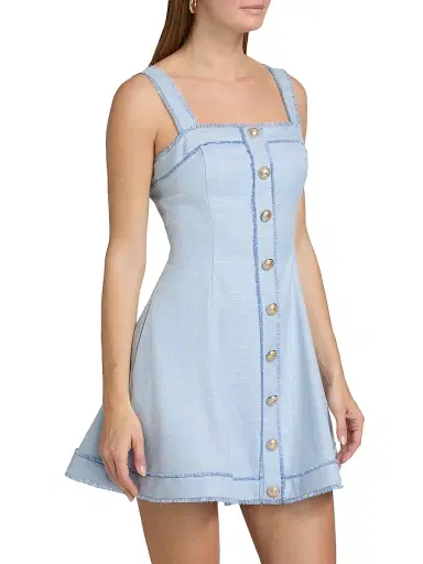 Generation Love Women's Whitney Chambray Suiting Minidress | Thumbnail 4 Generation Love Women's Whitney Chambray Suiting Minidress | Thumbnail 4