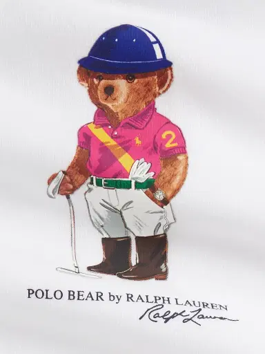 Polo Ralph Lauren Baby Girl's Polo Bear Sweatshirt Jumpdress - White 9 Months | Thumbnail 3