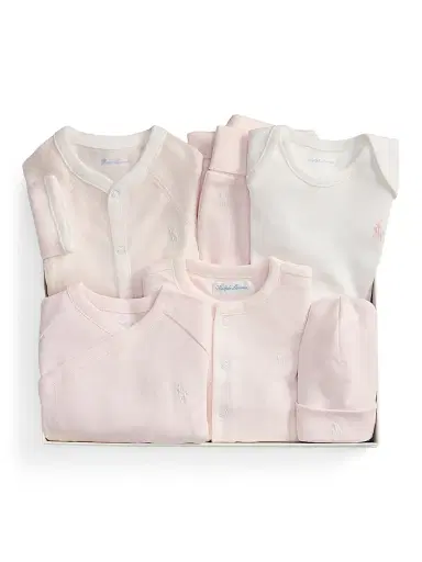 Polo Ralph Lauren Baby Girl's Cotton Interlock 6-Piece Gift Set - Pink Multi | Thumbnail 1