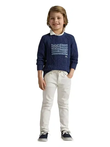 Polo Ralph Lauren Little Boy's Cotton Faded Flag Sweater - Navy | Thumbnail 4 Polo Ralph Lauren Little Boy's Cotton Faded Flag Sweater - Navy | Thumbnail 4