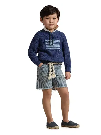 Polo Ralph Lauren Little Boy's Cotton Faded Flag Sweater - Navy | Thumbnail 5 Polo Ralph Lauren Little Boy's Cotton Faded Flag Sweater - Navy | Thumbnail 5