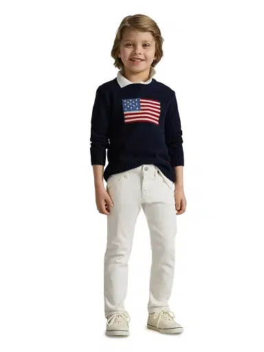 Polo Ralph Lauren Little Boy's American Flag Cashmere Sweater - Navy | Thumbnail 4 Polo Ralph Lauren Little Boy's American Flag Cashmere Sweater - Navy | Thumbnail 4