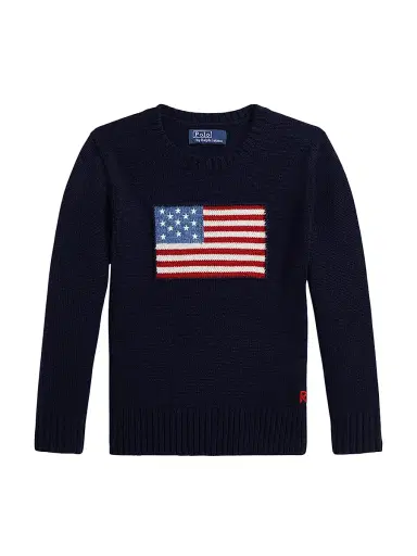 Polo Ralph Lauren Little Boy's American Flag Cashmere Sweater - Navy | Thumbnail 1 Polo Ralph Lauren Little Boy's American Flag Cashmere Sweater - Navy | Thumbnail 1