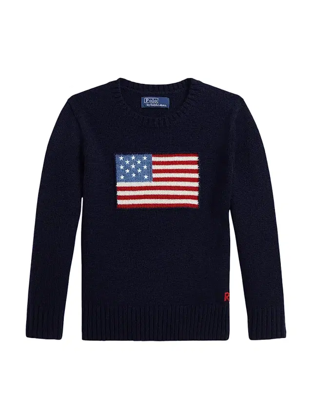 Polo Ralph Lauren Little Boy's American Flag Cashmere Sweater - Navy