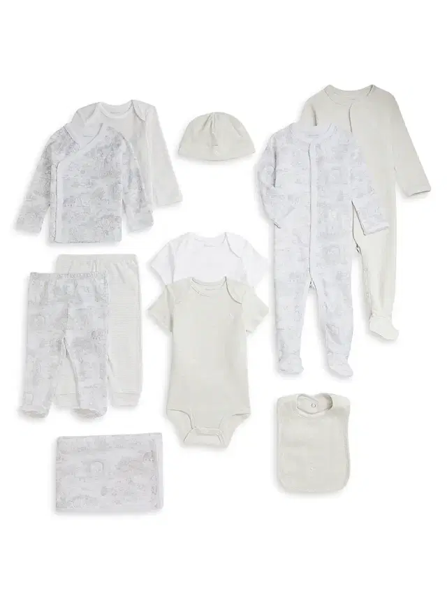 Polo Ralph Lauren Baby Boy's Cotton Interlock 12-Piece Gift Set - Grey Multi