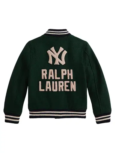 Polo Ralph Lauren Boy's New York Yankees Wool Bomber Jacket - Moss Agate | Thumbnail 2 Polo Ralph Lauren Boy's New York Yankees Wool Bomber Jacket - Moss Agate | Thumbnail 2