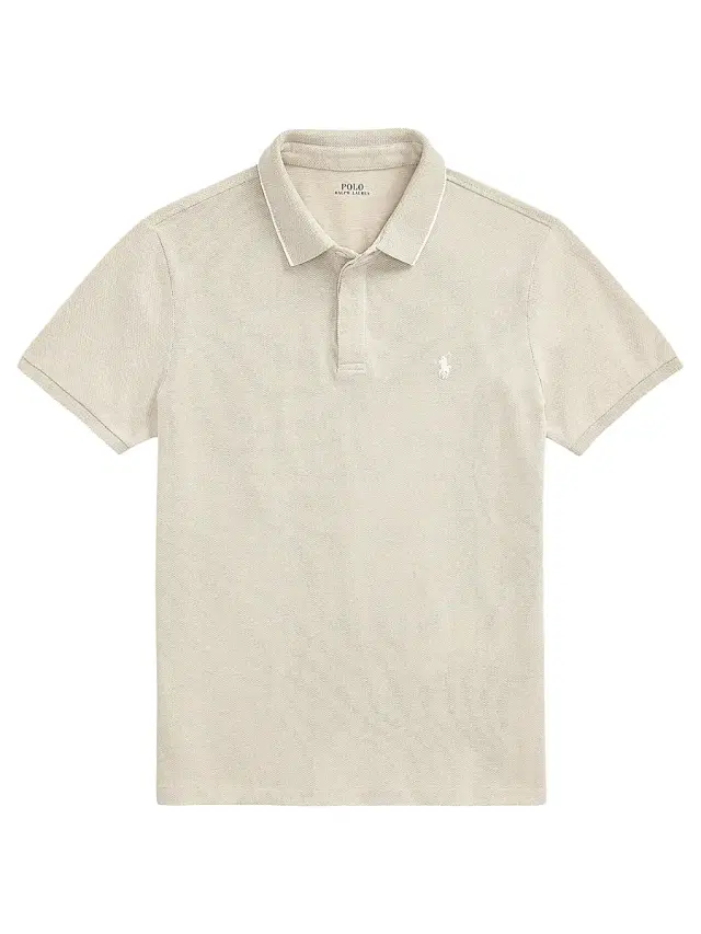 Polo Ralph Lauren Men's Oxford Mesh Stretch Cotton Polo Shirt - Classic Khaki White