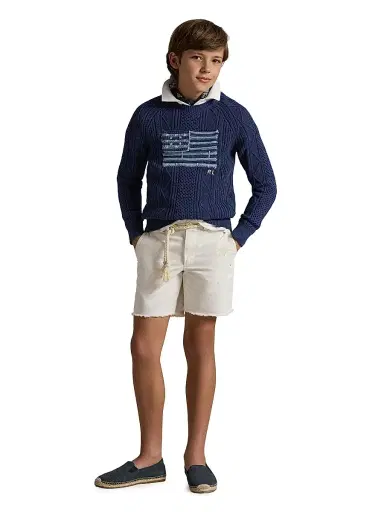 Polo Ralph Lauren Boy's Cotton Faded Flag Sweater - Navy | Thumbnail 5 Polo Ralph Lauren Boy's Cotton Faded Flag Sweater - Navy | Thumbnail 5