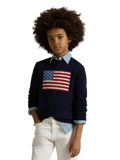 Polo Ralph Lauren Boy's American Flag Cashmere Sweater - Navy | Thumbnail 4 Polo Ralph Lauren Boy's American Flag Cashmere Sweater - Navy | Thumbnail 4