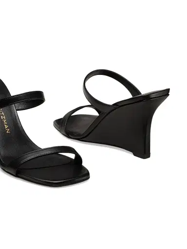 Stuart Weitzman Women's Vinnie 85MM Wedge Slip-On Sandals - Black - Size 9 | Thumbnail 4