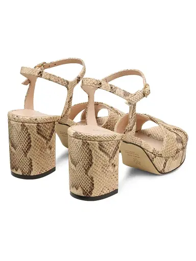 Stuart Weitzman Women's Dayna 80MM Snake-Print Leather Platform Sandals | Thumbnail 3 Stuart Weitzman Women's Dayna 80MM Snake-Print Leather Platform Sandals | Thumbnail 3