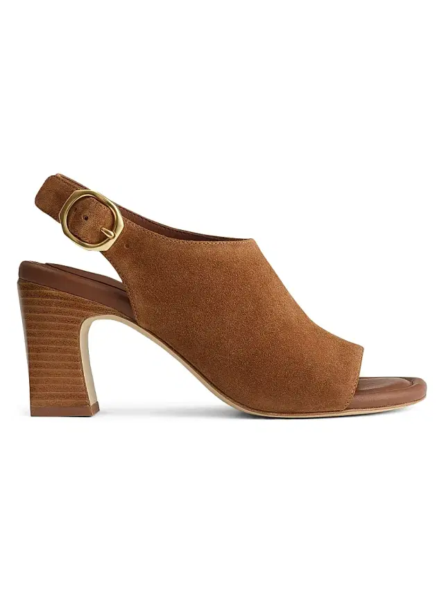 rag & bone Women's Gigi 75MM Suede Slingback Sandals - Umber Suede
