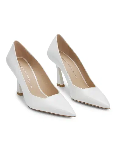 Stuart Weitzman Women's Vinnie 85MM Patent Leather Pumps - White Patent - Size 9.5 | Thumbnail 2 Stuart Weitzman Women's Vinnie 85MM Patent Leather Pumps - White Patent - Size 9.5 | Thumbnail 2