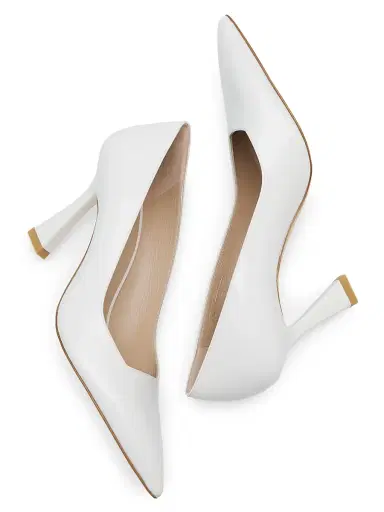 Stuart Weitzman Women's Vinnie 85MM Patent Leather Pumps - White Patent - Size 9.5 | Thumbnail 6 Stuart Weitzman Women's Vinnie 85MM Patent Leather Pumps - White Patent - Size 9.5 | Thumbnail 6
