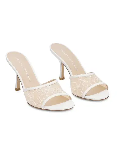 Stuart Weitzman Women's Bareitall 85MM Slide Sandals - Blanco - Size 9.5 | Thumbnail 2 Stuart Weitzman Women's Bareitall 85MM Slide Sandals - Blanco - Size 9.5 | Thumbnail 2