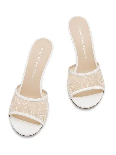 Stuart Weitzman Women's Bareitall 85MM Slide Sandals - Blanco - Size 9.5 | Thumbnail 4 Stuart Weitzman Women's Bareitall 85MM Slide Sandals - Blanco - Size 9.5 | Thumbnail 4