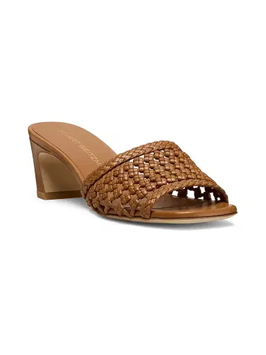 Stuart Weitzman Women's Marina 50MM Woven-Leather Block-Heel Sandals - Boho Tan - Size 9 | Thumbnail 2 Stuart Weitzman Women's Marina 50MM Woven-Leather Block-Heel Sandals - Boho Tan - Size 9 | Thumbnail 2
