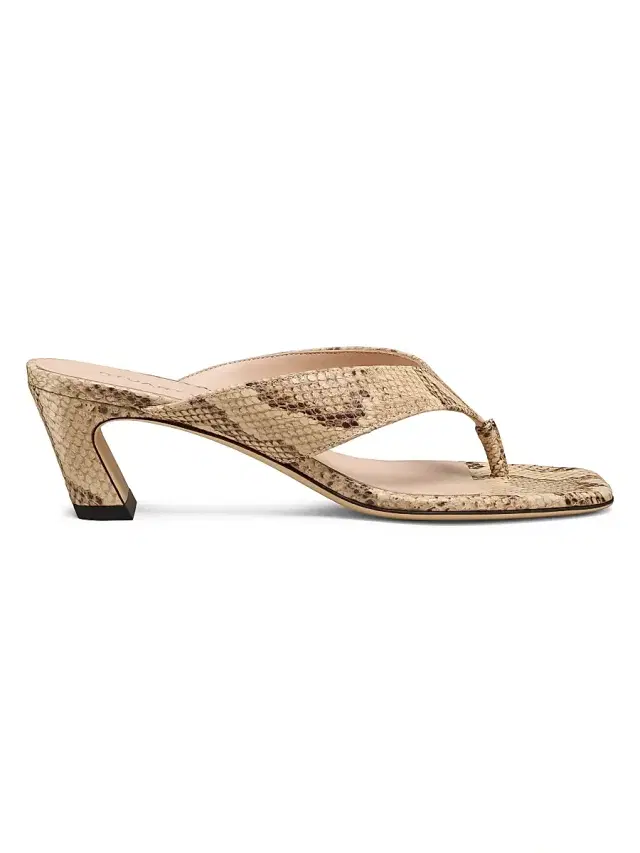 Stuart Weitzman Women's Stassi 50MM Snake Print Slip-On Sandals - Adobe
