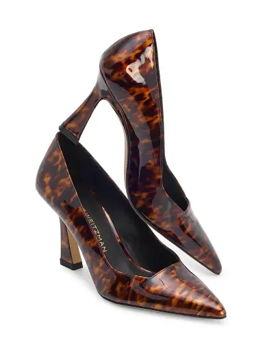 Stuart Weitzman Women's Vinnie 85MM Printed Leather Pumps - Black Multi - Size 9.5 | Thumbnail 6 Stuart Weitzman Women's Vinnie 85MM Printed Leather Pumps - Black Multi - Size 9.5 | Thumbnail 6