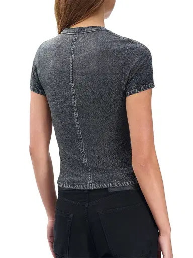 rag & bone Women's rb Miramar Jersey Baby T-Shirt - Washed Black | Thumbnail 6