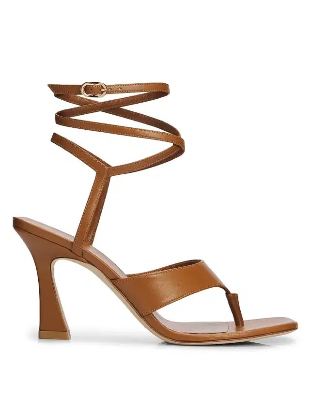 Stuart Weitzman Women's Vinnie 85MM Ankle Wrap Thong Sandals - Boho Tan