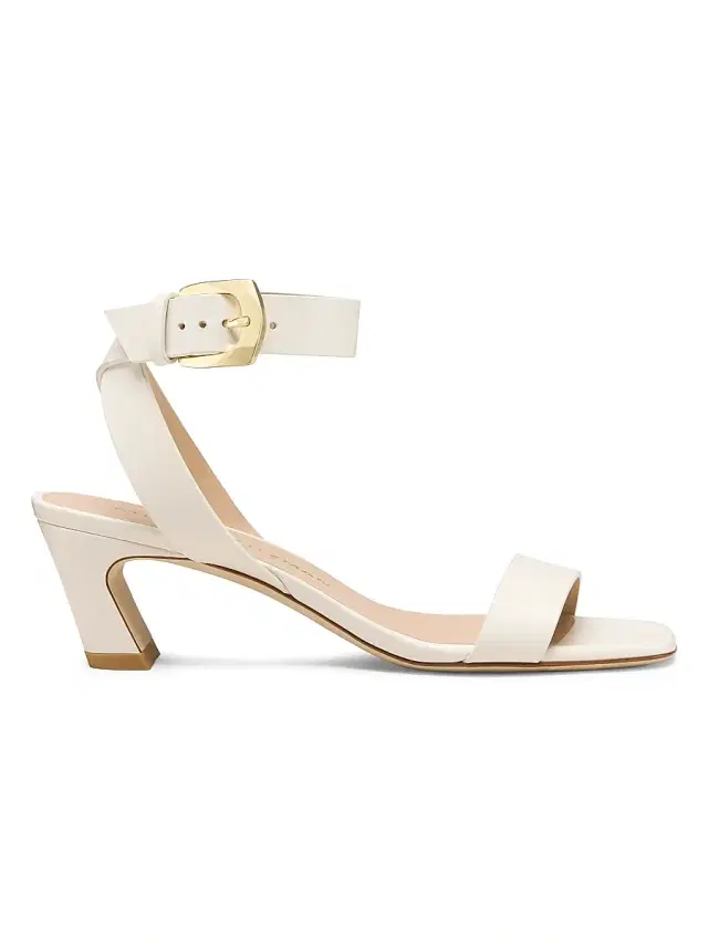 Stuart Weitzman Women's Sai 50MM Leather Block-Heel Sandals - Cream