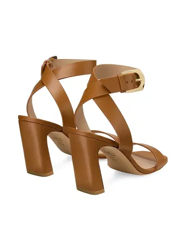 Stuart Weitzman Women's Sai 85MM Leather Block-Heel Sandals - Boho Tan - Size 9 | Thumbnail 3 Stuart Weitzman Women's Sai 85MM Leather Block-Heel Sandals - Boho Tan - Size 9 | Thumbnail 3