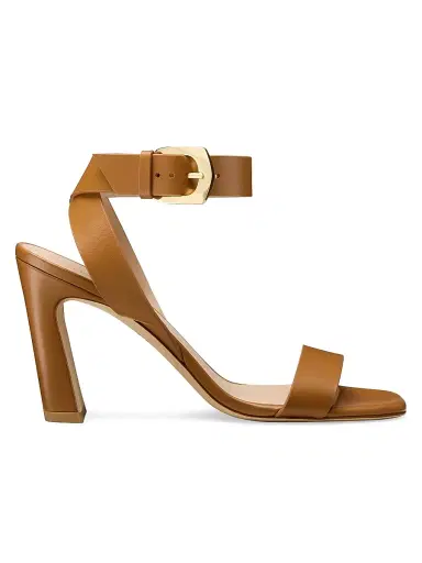 Stuart Weitzman Women's Sai 85MM Leather Block-Heel Sandals - Boho Tan - Size 9 | Thumbnail 1 Stuart Weitzman Women's Sai 85MM Leather Block-Heel Sandals - Boho Tan - Size 9 | Thumbnail 1
