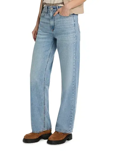 rag & bone Women's Logan Featherweight Wide-Leg Jeans - Audrey | Thumbnail 4