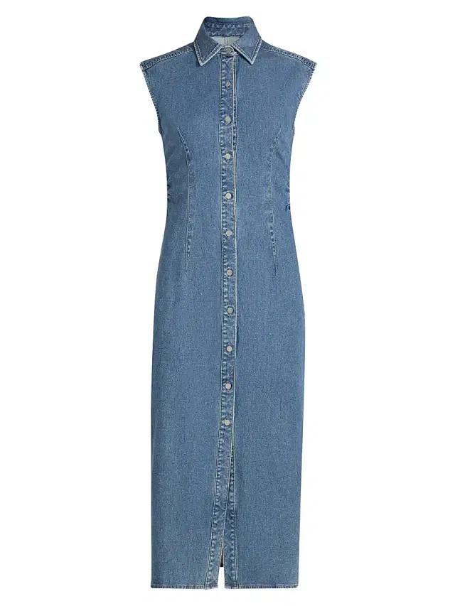 rag & bone Women's Airflex Leah Denim Midi-Dress - Fennie