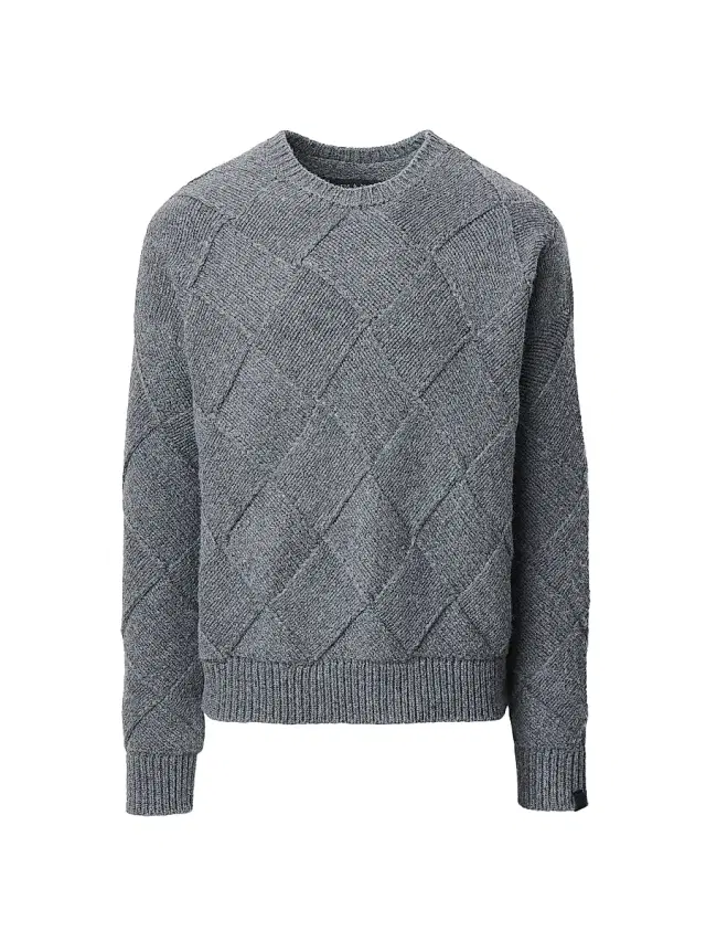 rag & bone Men's Hand-Knit Entrelac Crewneck Sweater - Charcoal