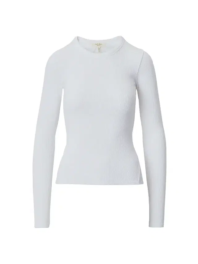 rag & bone Women's The Essential Rib-Knit Long-Sleeve Crewneck T-Shirt - White