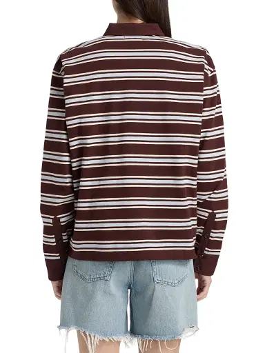 rag & bone Women's RB Rugby Stripe Polo Shirt | Thumbnail 5
