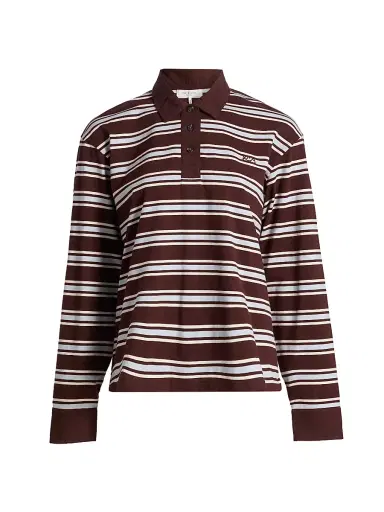 rag & bone Women's RB Rugby Stripe Polo Shirt | Thumbnail 1