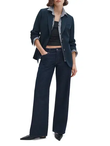 rag & bone Women's Cam Low-Rise Relaxed Straight-Leg Jeans - Twilight Rinse | Thumbnail 2