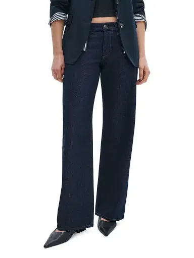 rag & bone Women's Cam Low-Rise Relaxed Straight-Leg Jeans - Twilight Rinse | Thumbnail 3