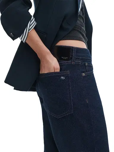 rag & bone Women's Cam Low-Rise Relaxed Straight-Leg Jeans - Twilight Rinse | Thumbnail 5