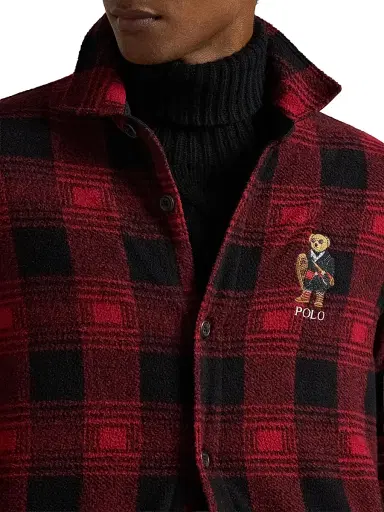 Polo Ralph Lauren Men's Polo Bear Plaid Fleece Shirt Jacket | Thumbnail 5