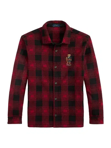 Polo Ralph Lauren Men's Polo Bear Plaid Fleece Shirt Jacket | Thumbnail 1